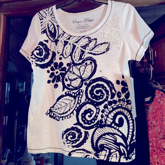 🆕Gorgeous NWT black n white sparkle shirt - Picture 11 of 14